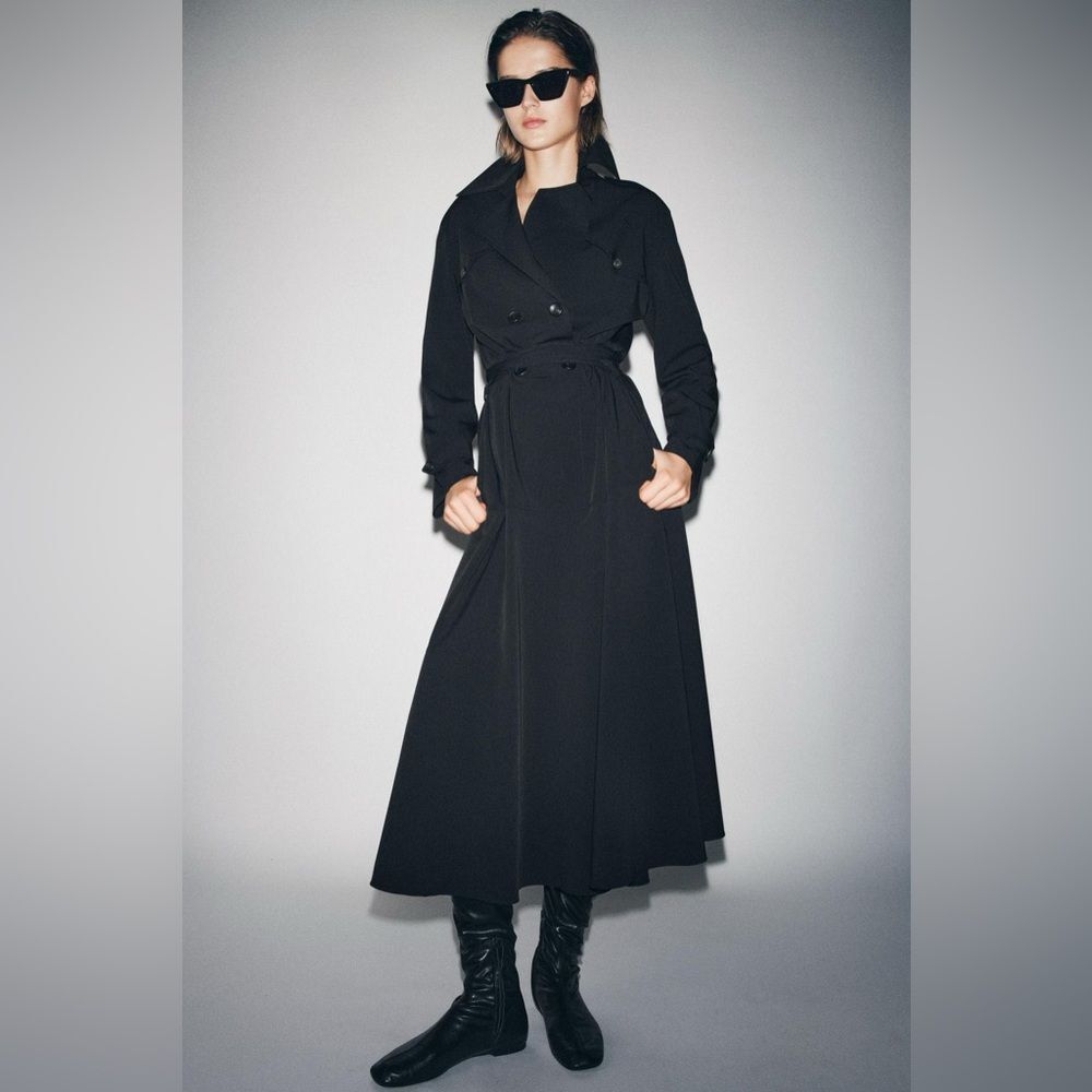 ZARA ZW COLLECTION TRENCH MIDI DRESS - Picture 3 of 10